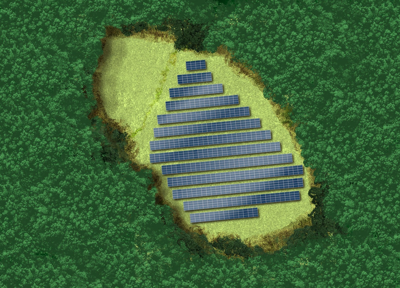 自社開発による富士宮北山太陽光発電所（完成予想図）