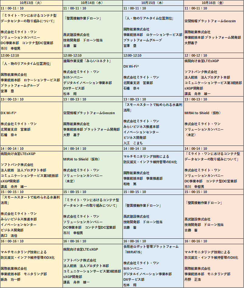 タイムスケジュール
