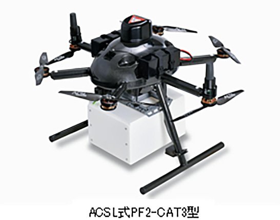 （図1）ANAによるレベル4のドローン配送サービス実証実験で使用されたACSLの無人航空機「ACSL式PF2-CAT3型」（出典：ANAのプレスリリースより引用）　イメージ
