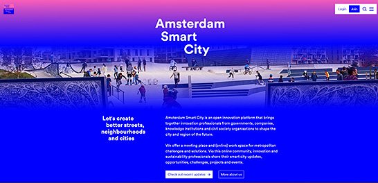 Amsterdam Smart Cityのサイト（出典：Amsterdam）　イメージ
