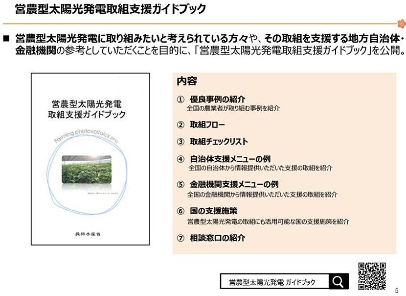 (図3)「営農型太陽光発電取組支援ガイドブック」(出典:農林水産省 大臣官房環境バイオマス政策課再生可能エネルギー室) イメージ