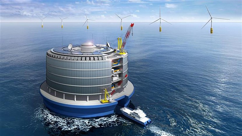洋上浮体型データセンター イメージ図(出典:日本郵船) イメージ