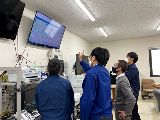 危機管理室に設置した「防災情報ダッシュボード」（出典：令和２年度L5G開発実証成果報告書_No14）　イメージ