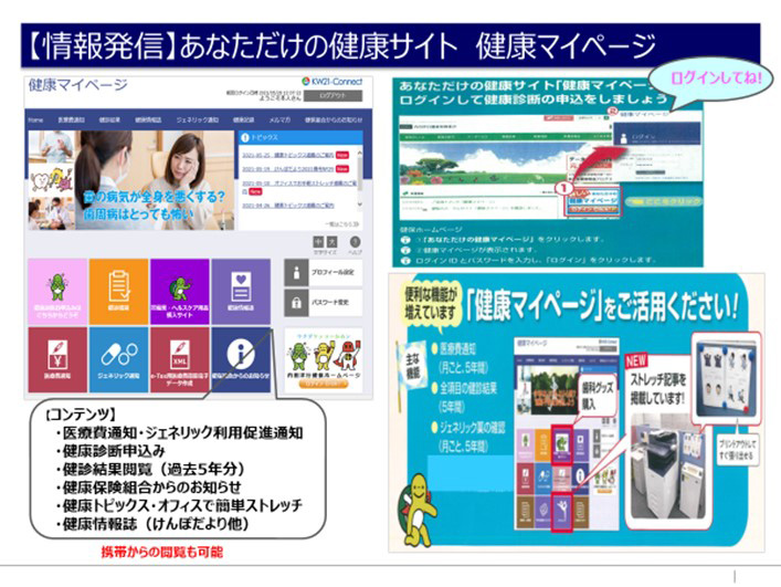 WEB型健康マイページ（出典：内田洋行健康保険組合）　イメージ