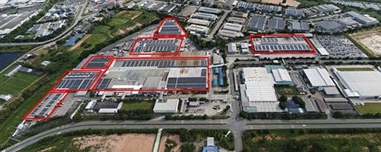 （写真1）太陽光発電設備を導入するカワサキモータースのタイ工場（出典：カワサキモータースのプレスリリースより） イメージ