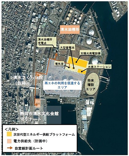 （図2）清水製油所跡地内の位置（出典：ENEOSのプレスリリースより） イメージ