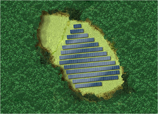 （図4）太陽光発電プラントの完成イメージ（出典：ミライト・ワンのプレスリリースより）
 イメージ