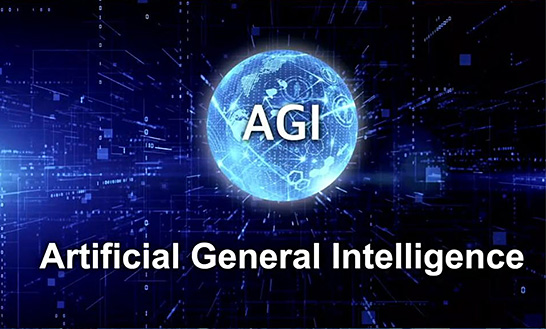 AGI（Artificial General Intelligence）の世界が10年以内に来ると孫氏は指摘（出典：ソフトバンク） イメージ