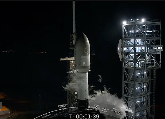 12月19日に打ち上げられた「Falcon 9」（出典：スペースXのYoutube動画より引用）　イメージ