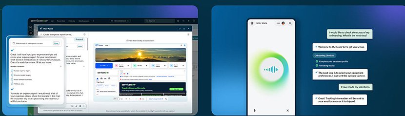 （図1）AI Web Agents（左）とAI Voice Agents（右）（出典：ServiceNow）　イメージ
