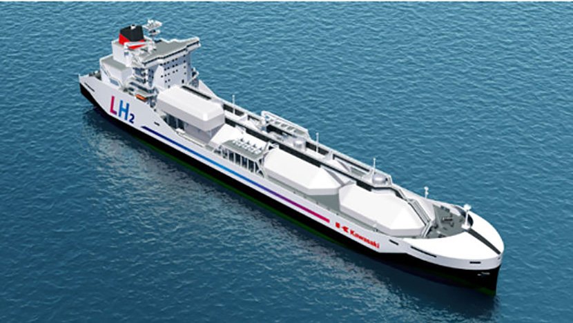 川崎重工業が建造する40000㎥型液化水素運搬船のイメージ(出典:川崎重工業) イメージ