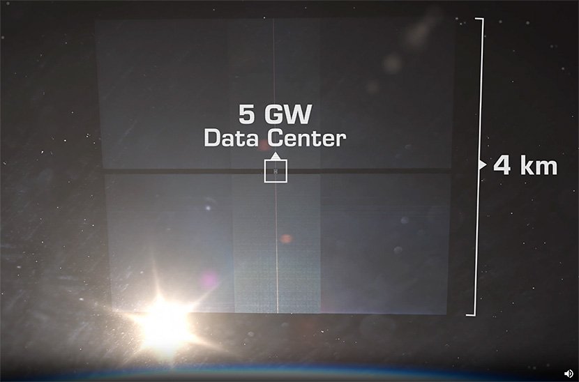 （図2）宇宙データセンターのイメージ（出典：Starcloudが公開する動画より引用）　イメージ