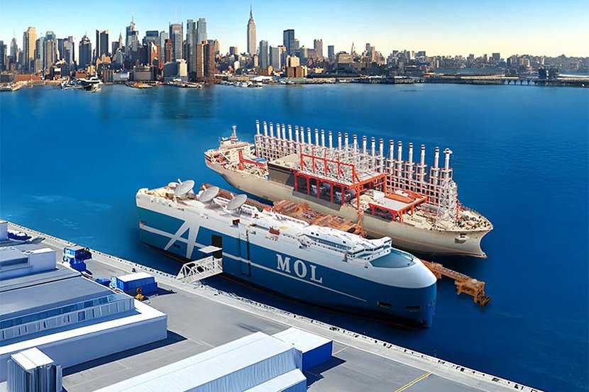 （図4）発電船と洋上データセンターのイメージ（出典：商船三井のプレスリリースより）　イメージ