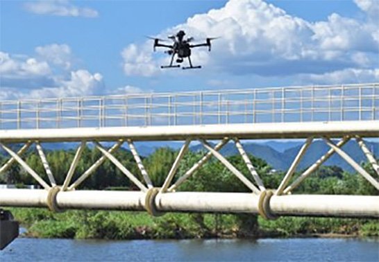 ドローンによる水管橋の点検 イメージ
