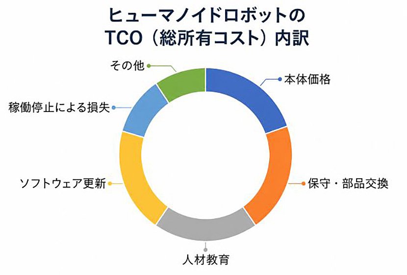 ヒューマノイドロボットのTCO（総所有コスト）内訳　イメージ