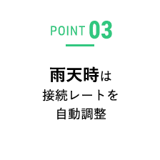 POINT03 雨天時には接続レートを自動調整